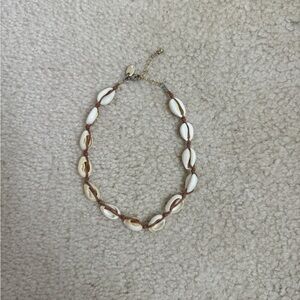 Natural Shell Necklace with Brown Cord